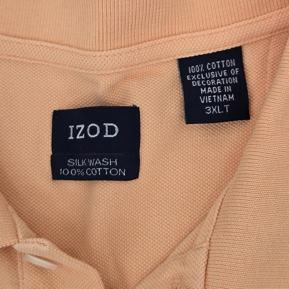 Big And Tall Men's Silk Wash Colored IZOD Polo Shirt SIZE:3XLT - Picture 2 of 7